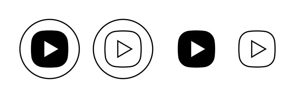 Play icon vector. Play button sign and symbol Stock Illustration