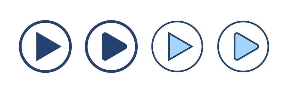 Play icon vector. Play button sign and symbol Stock Illustration