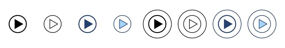 Play icon vector. Play button sign and symbol Stock Illustration