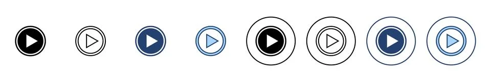 Play icon vector. Play button sign and symbol Stock Illustration