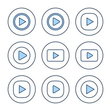 Play icon vector. Play button sign and symbol Stock Illustration