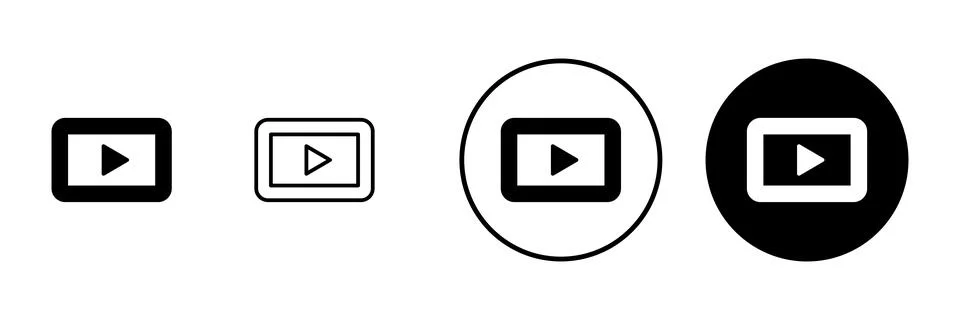 Play icon vector. Play button sign and symbol Stock Illustration