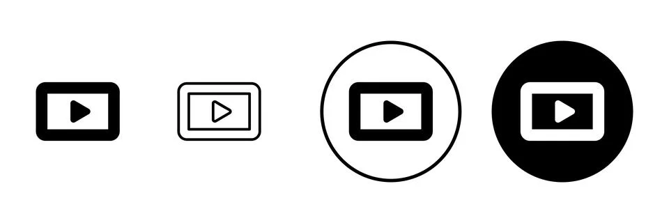 Play icon vector. Play button sign and symbol Illustrazione stock