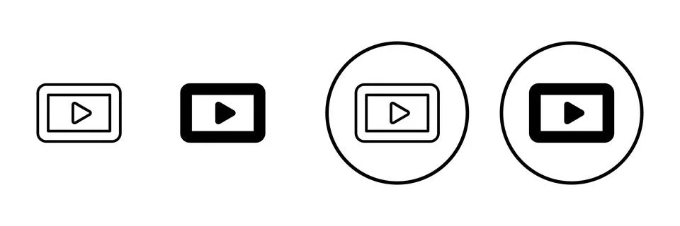 Play icon vector. Play button sign and symbol Stock Illustration