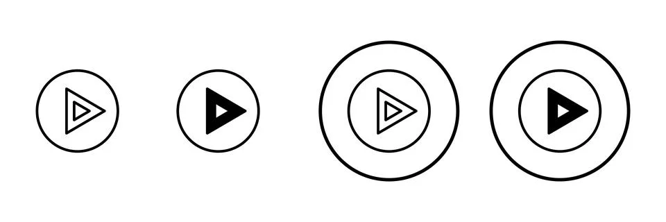 Play icon vector. Play button sign and symbol Stock Illustration