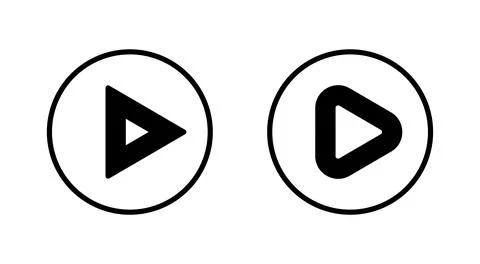 Play icon vector. Play button sign and symbol Stock Illustration