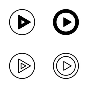 Play icon vector. Play button sign and symbol Stock Illustration