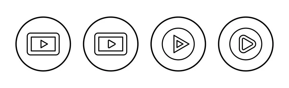 Play icon vector. Play button sign and symbol Stock Illustration