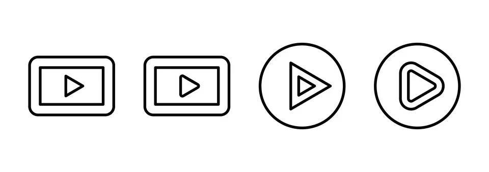 Play icon vector. Play button sign and symbol Stock Illustration