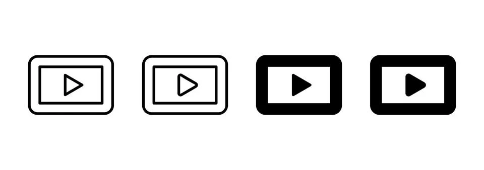 Play icon vector. Play button sign and symbol Stock Illustration