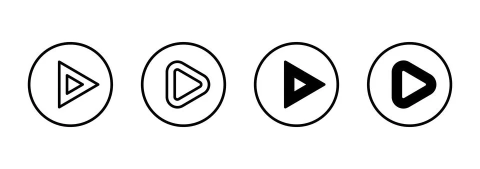 Play icon vector. Play button sign and symbol Stock Illustration