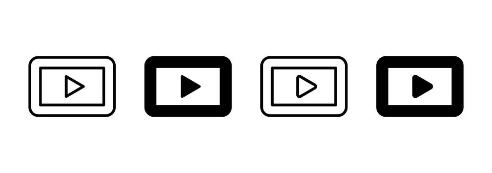 Play icon vector. Play button sign and symbol Stock Illustration