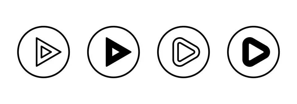 Play icon vector. Play button sign and symbol Stock Illustration