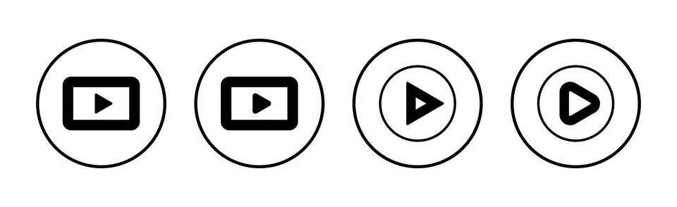 Play icon vector. Play button sign and symbol Stock Illustration