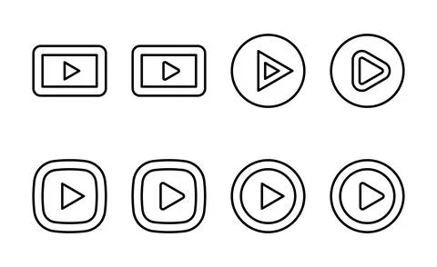 Play icon vector. Play button sign and symbol Stock Illustration