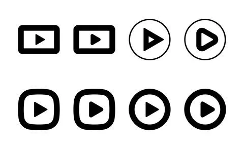 Play icon vector. Play button sign and symbol Stock Illustration