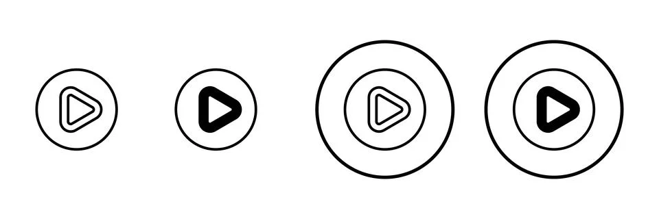 Play icon vector. Play button sign and symbol Stock Illustration