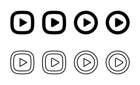 Play icon vector. Play button sign and symbol Stock Illustration