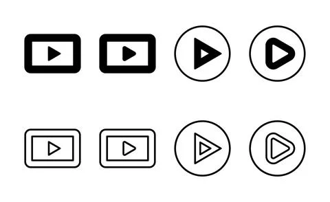 Play icon vector. Play button sign and symbol Stock Illustration