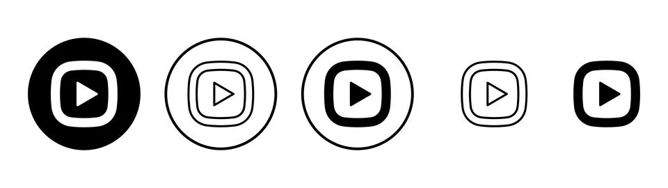 Play icon vector. Play button sign and symbol Stock Illustration