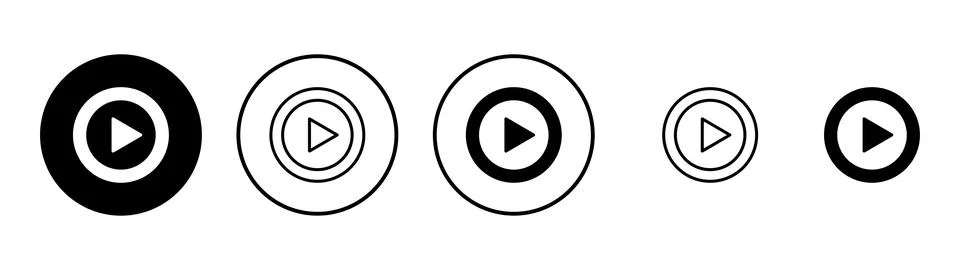Play icon vector. Play button sign and symbol Illustrazione stock