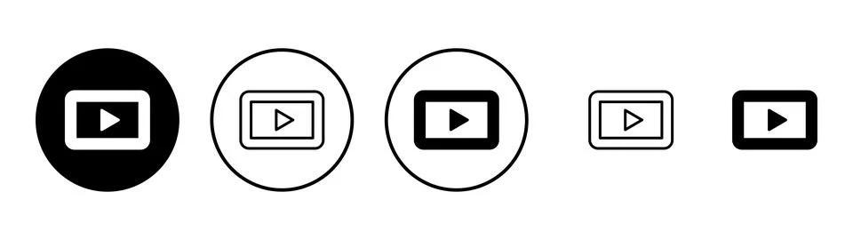 Play icon vector. Play button sign and symbol Illustrazione stock