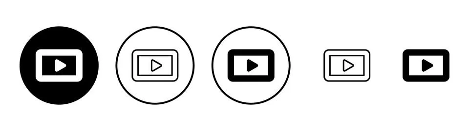 Play icon vector. Play button sign and symbol Stock Illustration
