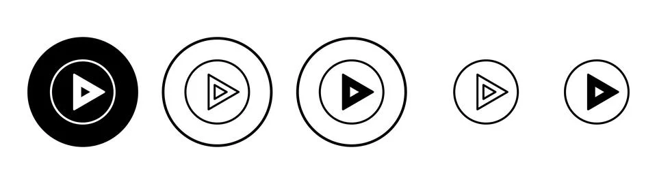 Play icon vector. Play button sign and symbol Stock Illustration