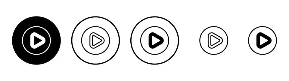 Play icon vector. Play button sign and symbol Stock Illustration