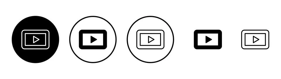 Play icon vector. Play button sign and symbol 스톡 일러스트