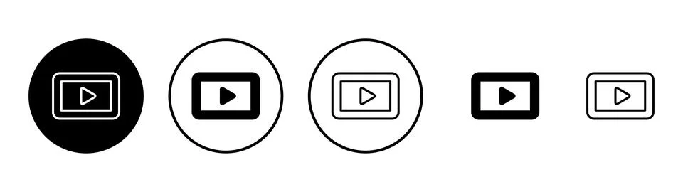 Play icon vector. Play button sign and symbol Stock Illustration