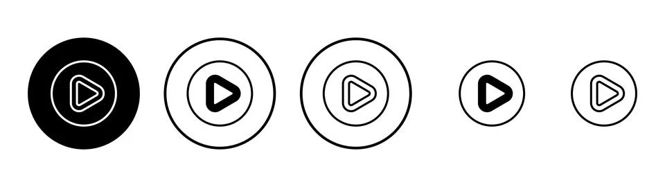 Play icon vector. Play button sign and symbol 스톡 일러스트