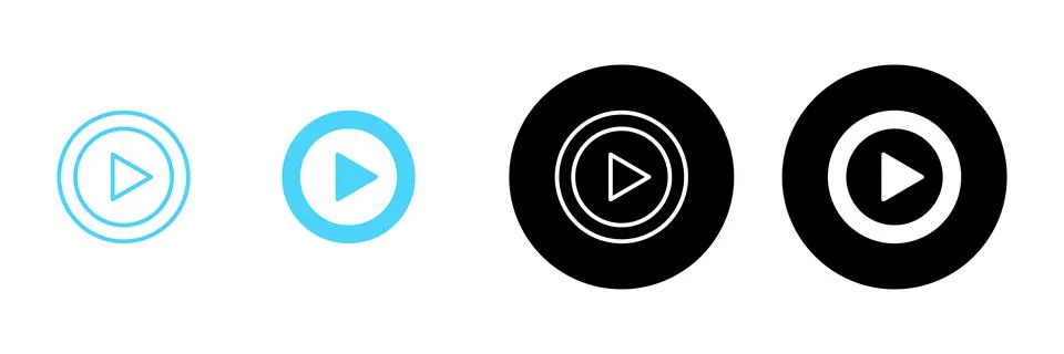 Play icon vector. Play button sign and symbol 스톡 일러스트
