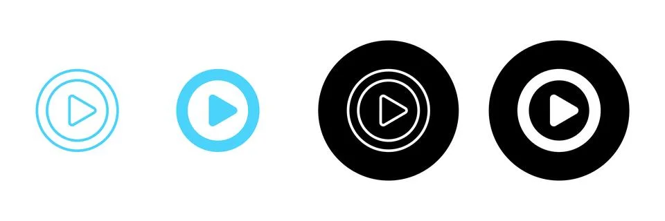 Play icon vector. Play button sign and symbol Illustrazione stock