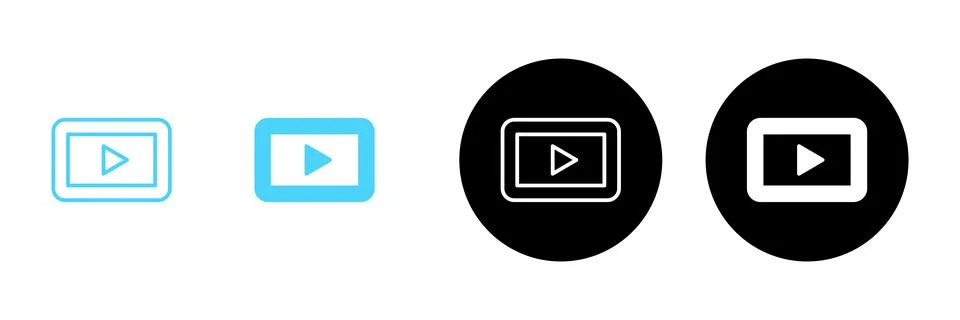 Play icon vector. Play button sign and symbol Stock Illustration