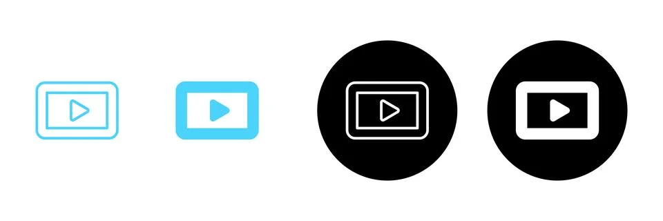Play icon vector. Play button sign and symbol Stock Illustration