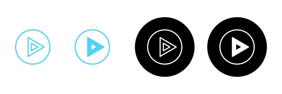 Play icon vector. Play button sign and symbol Stock Illustration