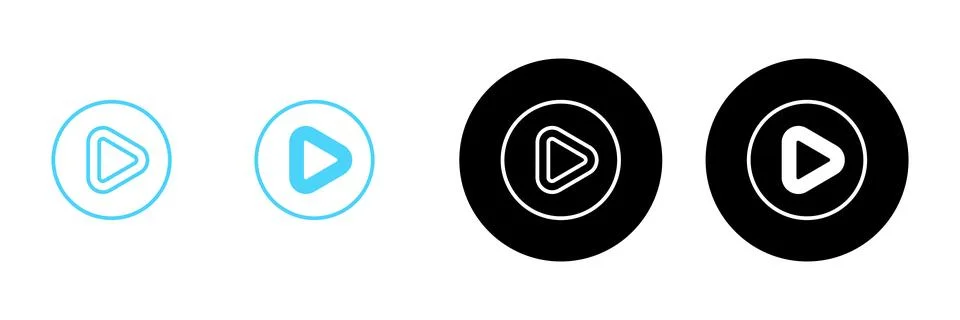 Play icon vector. Play button sign and symbol Stock Illustration