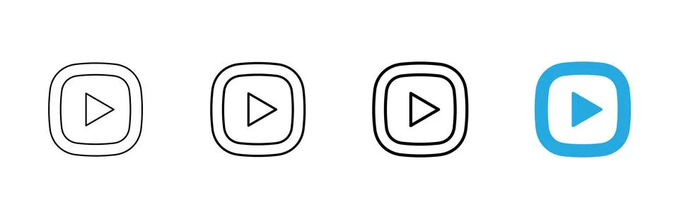 Play icon vector. Play button sign and symbol Stock Illustration