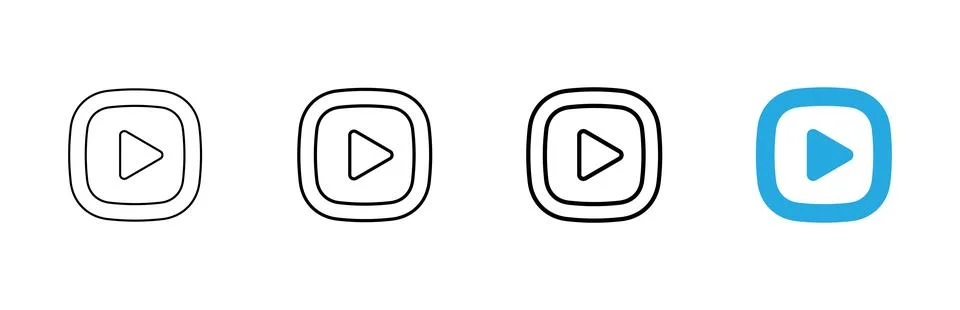 Play icon vector. Play button sign and symbol 库存插图