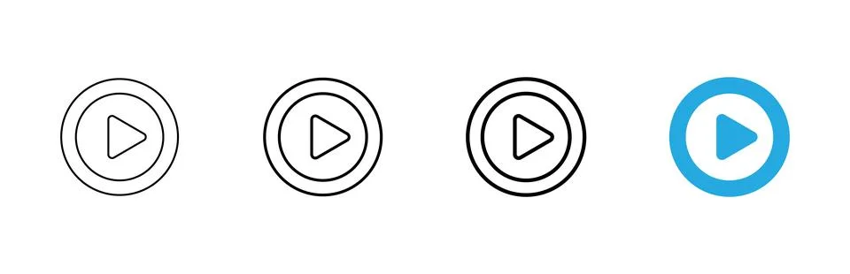 Play icon vector. Play button sign and symbol Stock Illustration