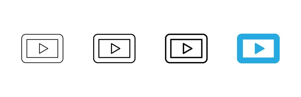Play icon vector. Play button sign and symbol Stock Illustration