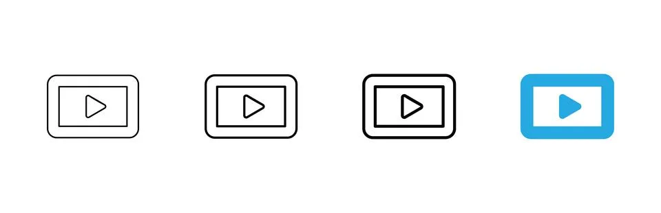 Play icon vector. Play button sign and symbol Stock Illustration