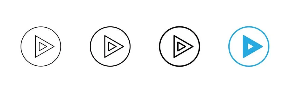 Play icon vector. Play button sign and symbol Stock Illustration