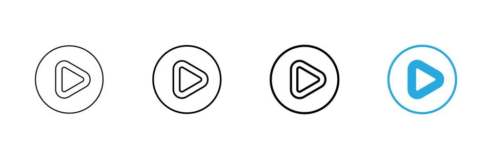 Play icon vector. Play button sign and symbol Stock Illustration