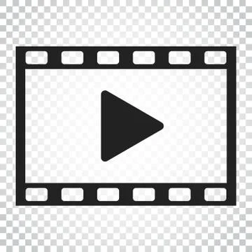 Play icon vector. Play video illustration in flat style. Simple business conc Stock Illustration