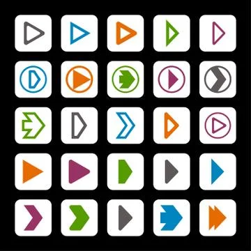 Play icons Stock Illustration