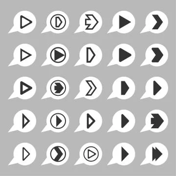 Play icons Stock Illustration