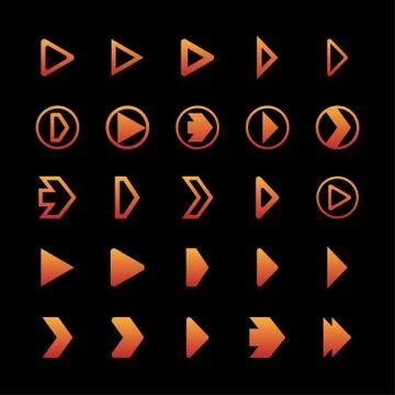 Play icons Stock Illustration