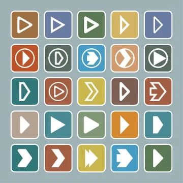 Play icons Stock Illustration